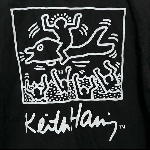 Keith Haring Kids Black/White Graphic Tee Size 10/12 - Picture 4 of 5